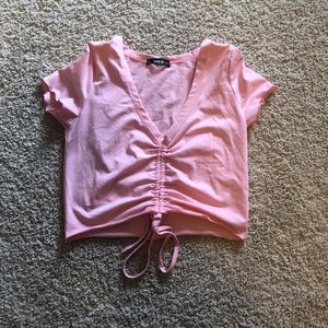 Crop baby pink shirt
